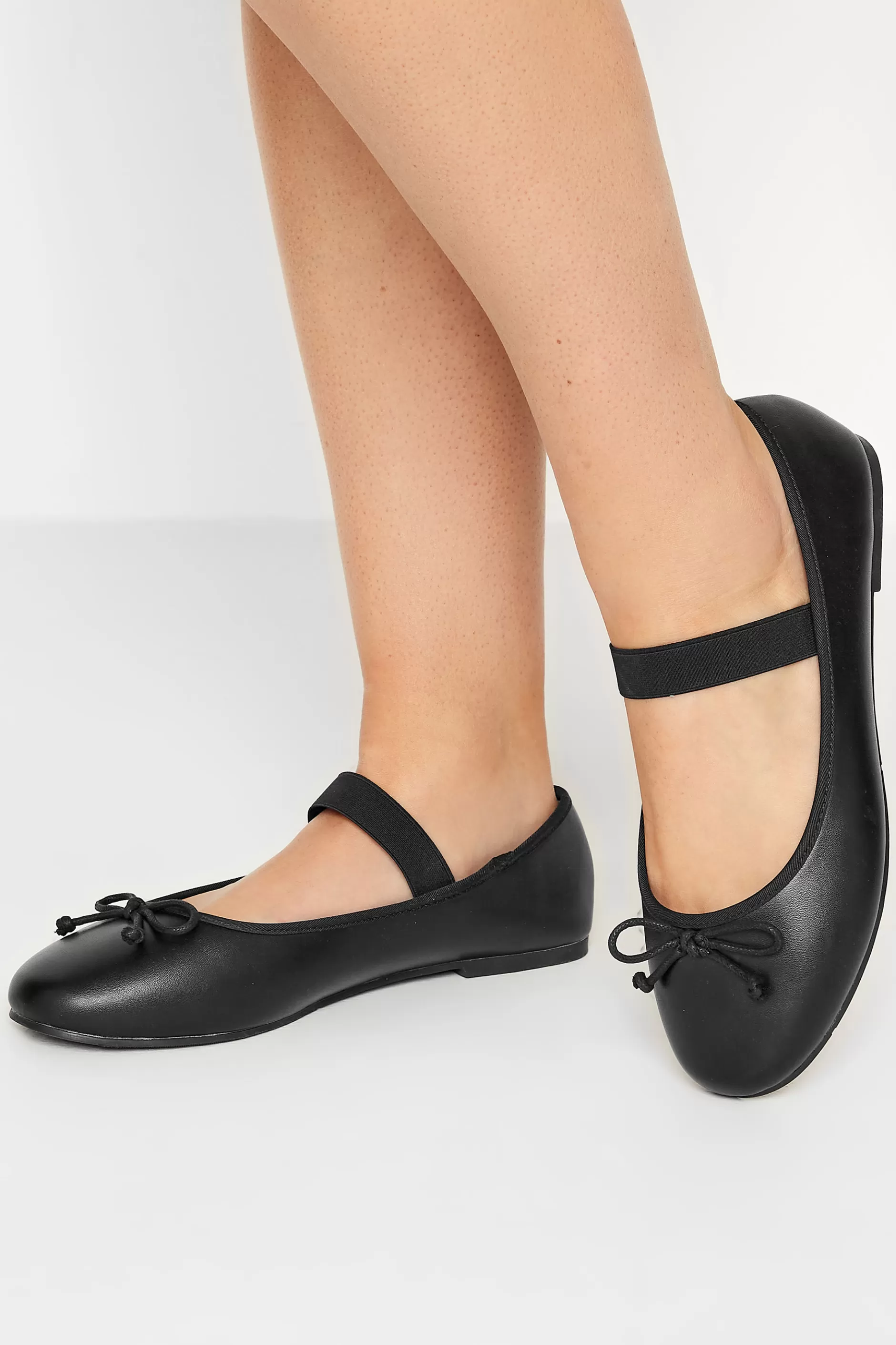 Women M&Co Flat Shoes>Yours Yours Black Mary Jane Ballerina Pumps In Wide E Fit & Extra Wide Eee Fit