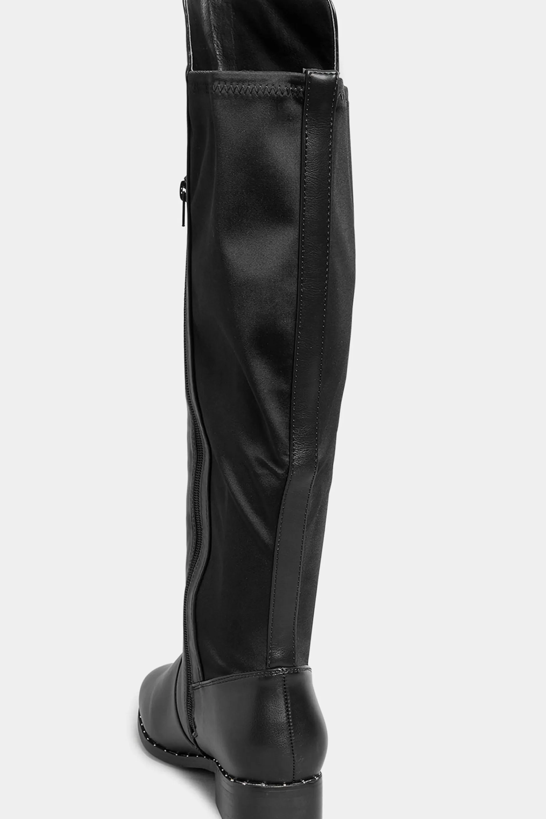 Women M&Co Boots>Yours Yours Black Studded Knee High Boots In Wide E Fit & Extra Wide Eee Fit