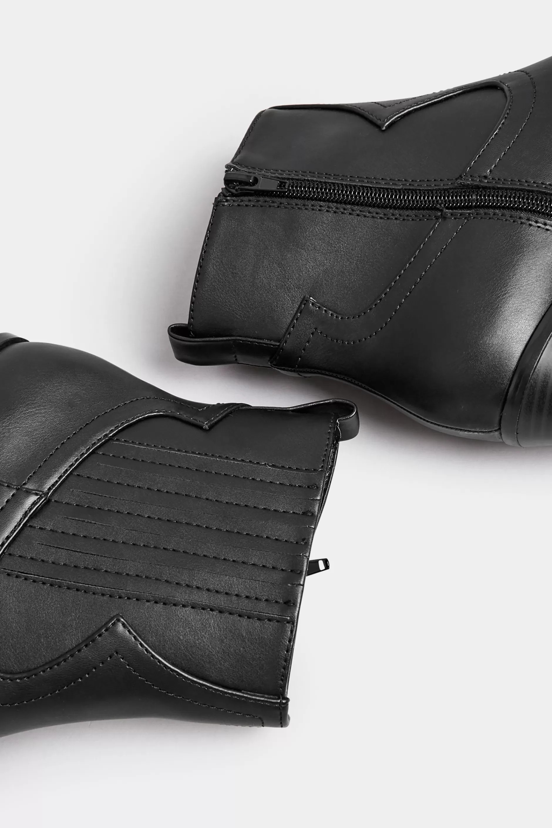 Women M&Co Boots>Yours Yours Black Western Pu Ankle Boot In Wide E Fit & Extra Wide Eee Fit