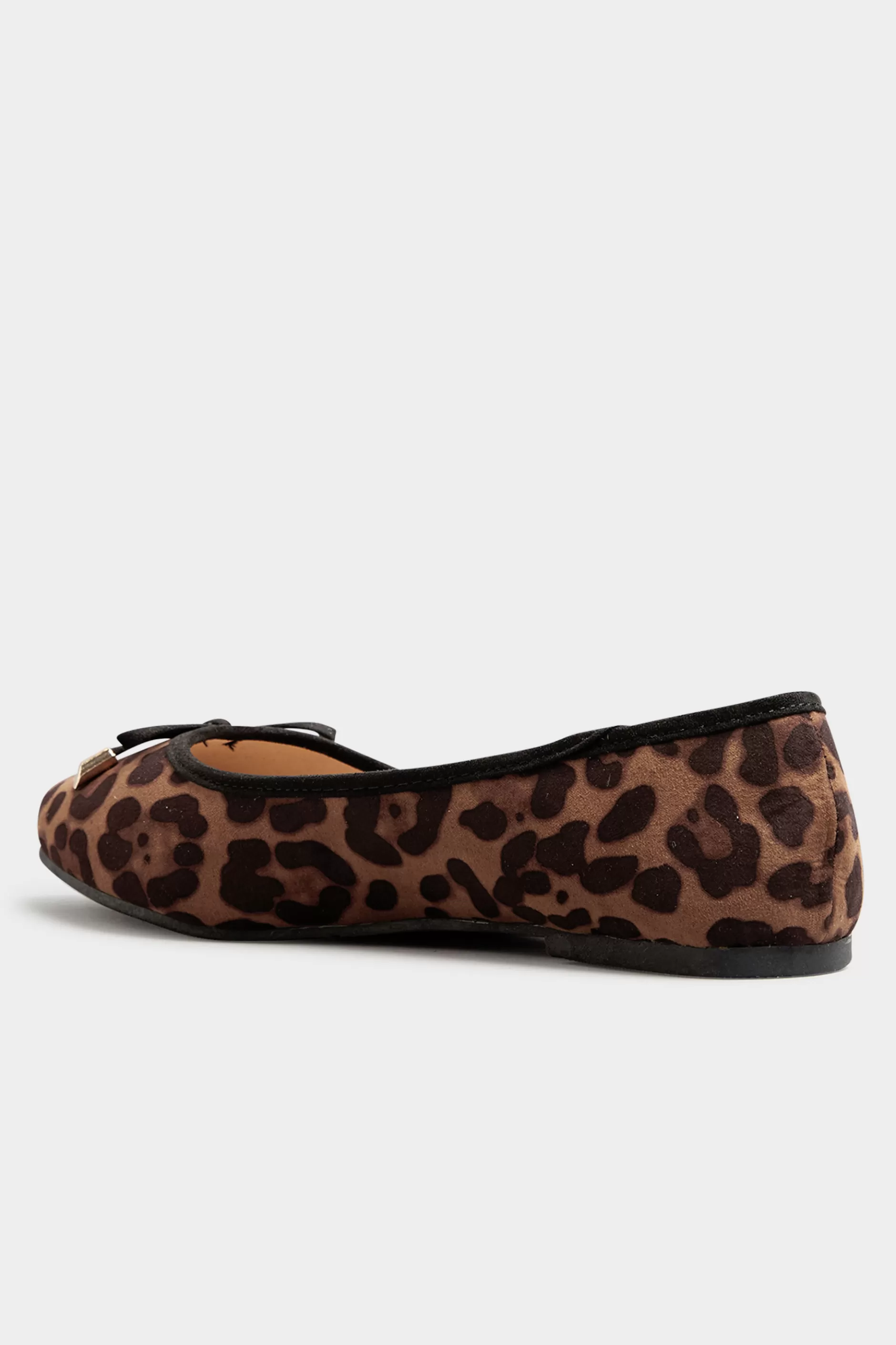 Women M&Co Flat Shoes>Yours Yours Brown Leopard Print Ballet Pumps In Wide E Fit & Extra Wide Eee Fit