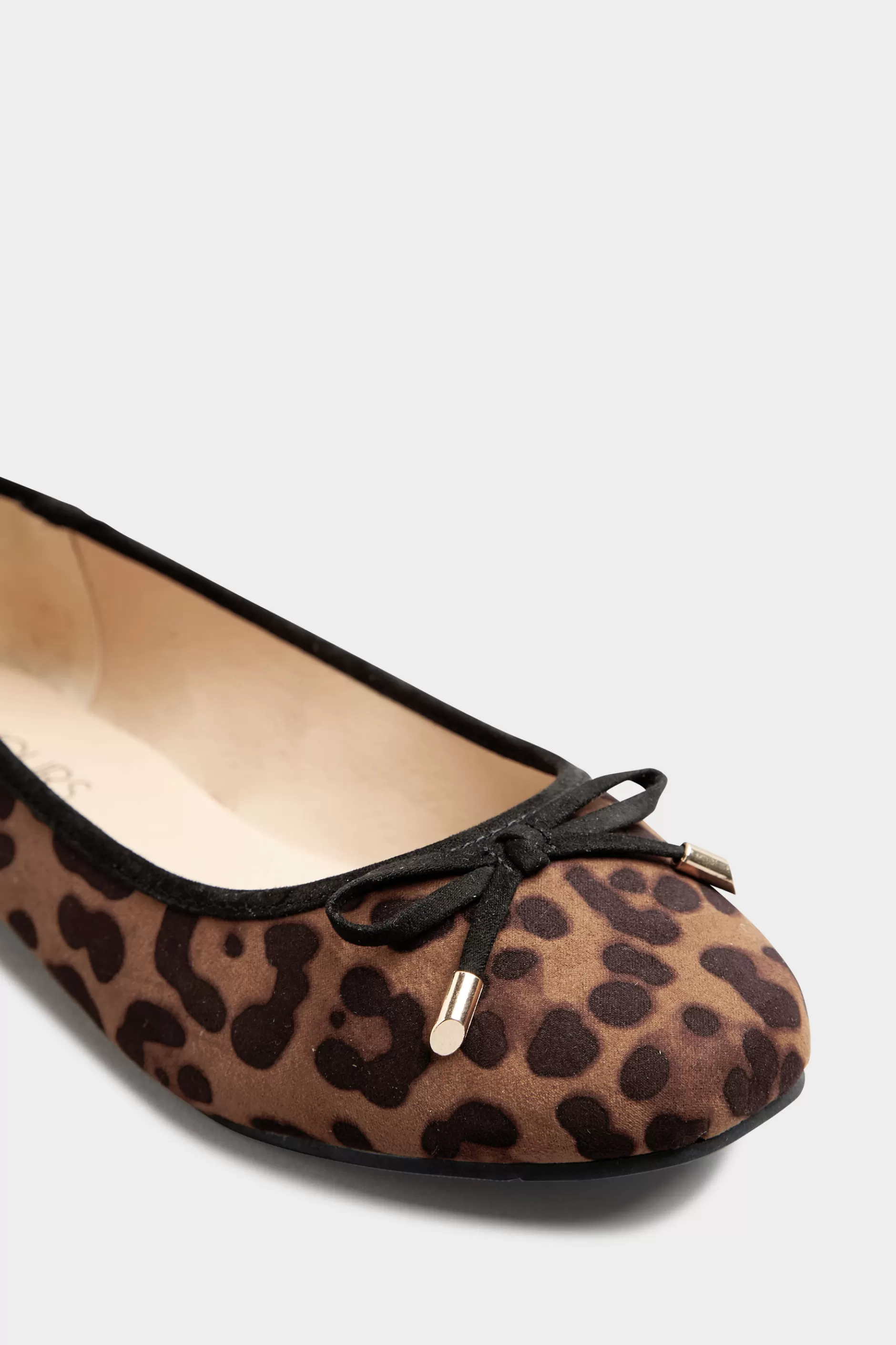 Women M&Co Flat Shoes>Yours Yours Brown Leopard Print Ballet Pumps In Wide E Fit & Extra Wide Eee Fit