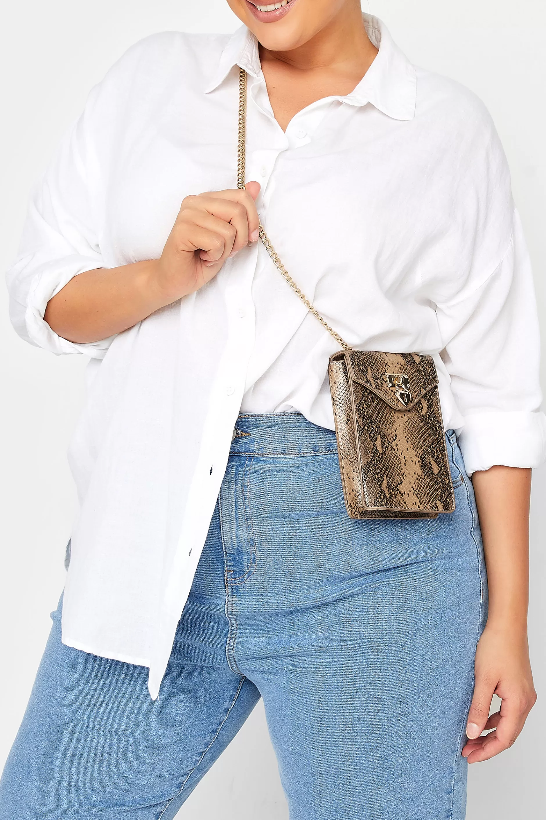 Women M&Co Bags>Yours Yours Brown Snake Print Heart Padlock Bag