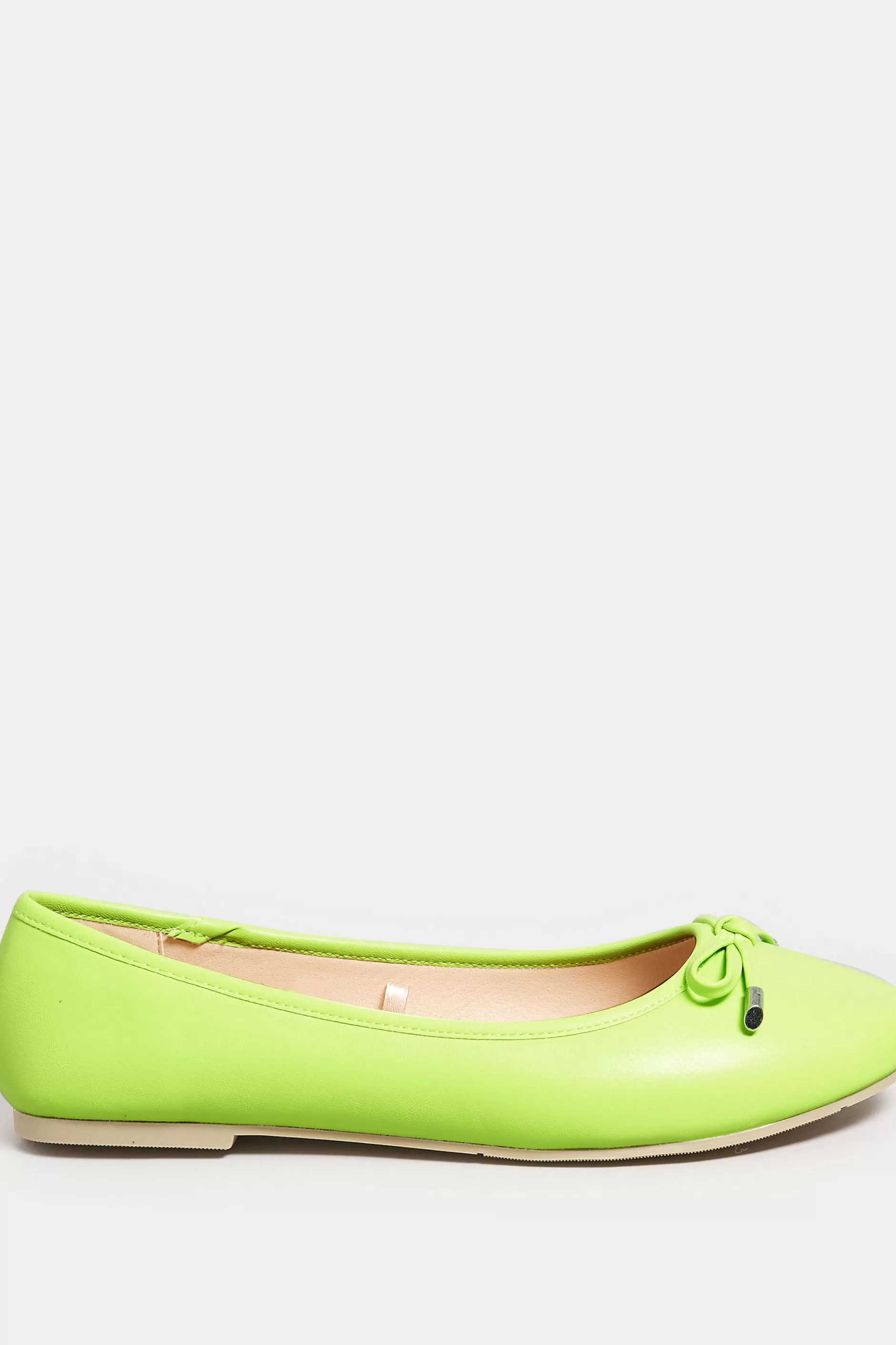 Women M&Co Flat Shoes>Yours Yours Green Ballerina Pumps In Wide E Fit & Extra Wide Eee Fit
