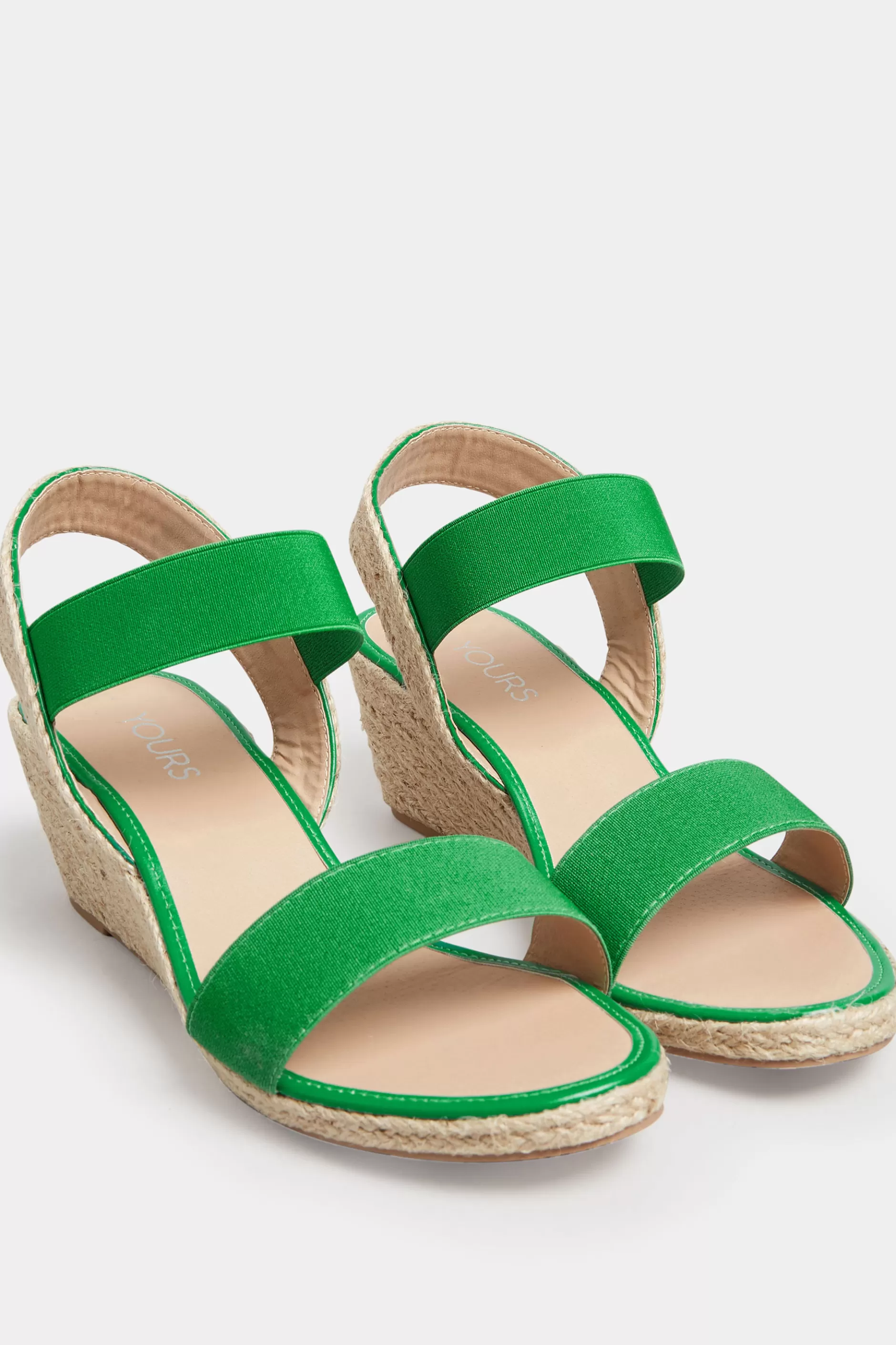 Women M&Co Sandals>Yours Yours Green Espadrille Wedges In Wide E Fit & Extra Wide Eee Fit