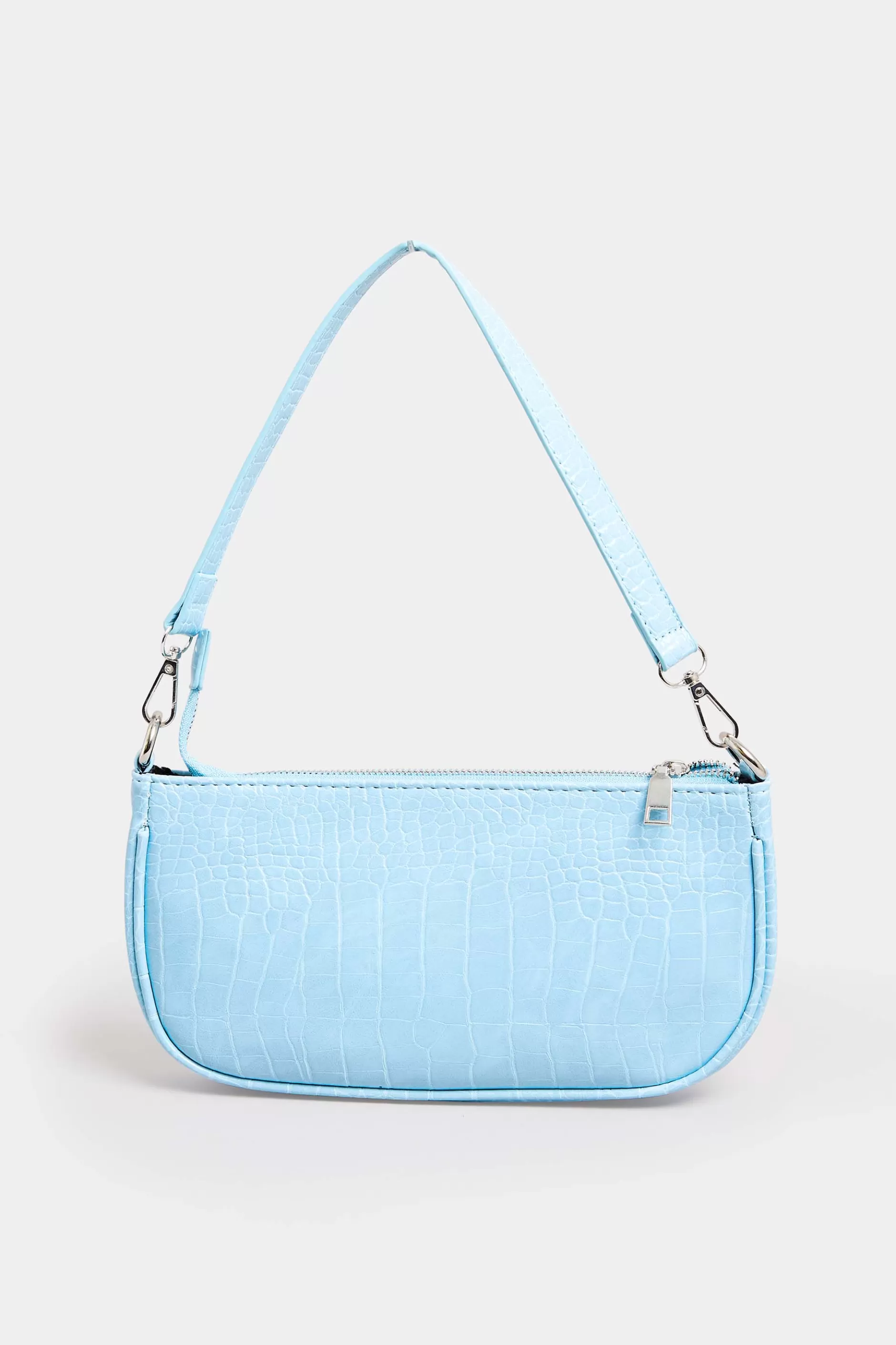 Women M&Co Bags>Yours Yours Light Blue Faux Croc Shoulder Bag