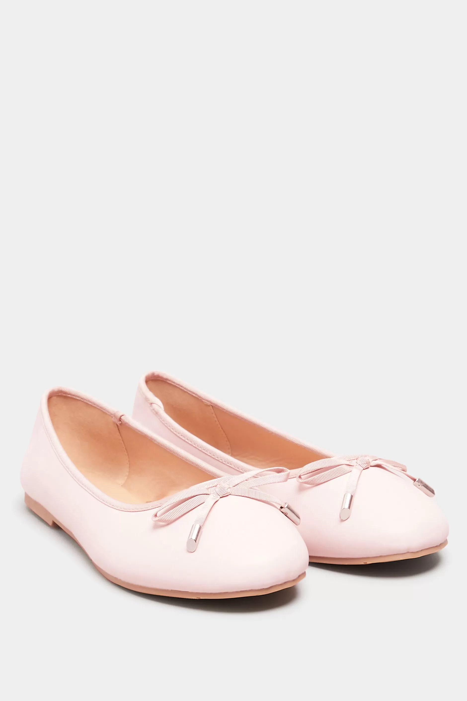 Women M&Co Flat Shoes>Yours Yours Light Pink Ballerina Pumps In Wide E Fit & Extra Wide Eee Fit