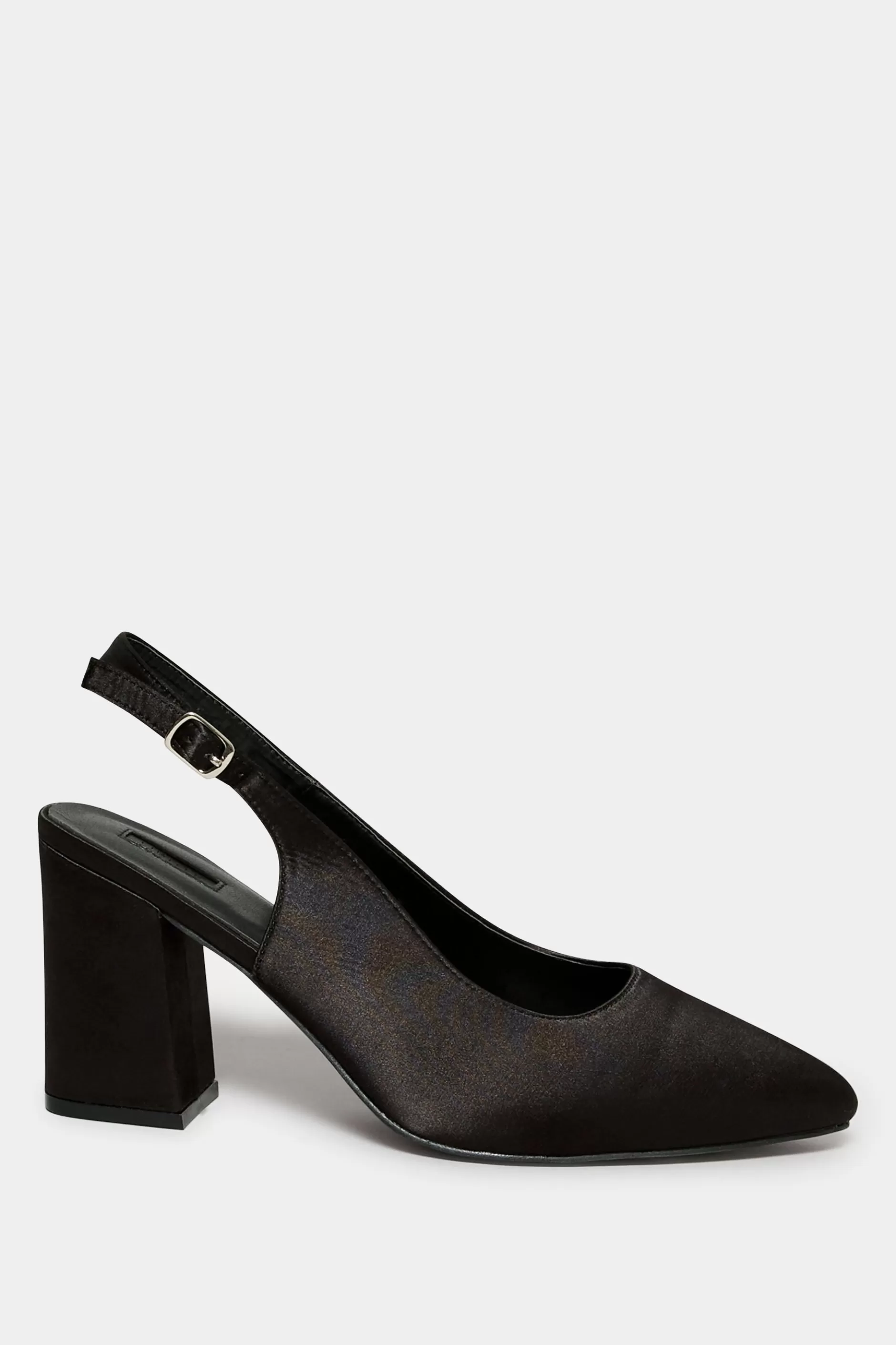 Women M&Co Heels>Yours Yours Limited Collection Black Pointed Block Heel Court Shoes In Wide E Fit & Extra Wide Eee Fit