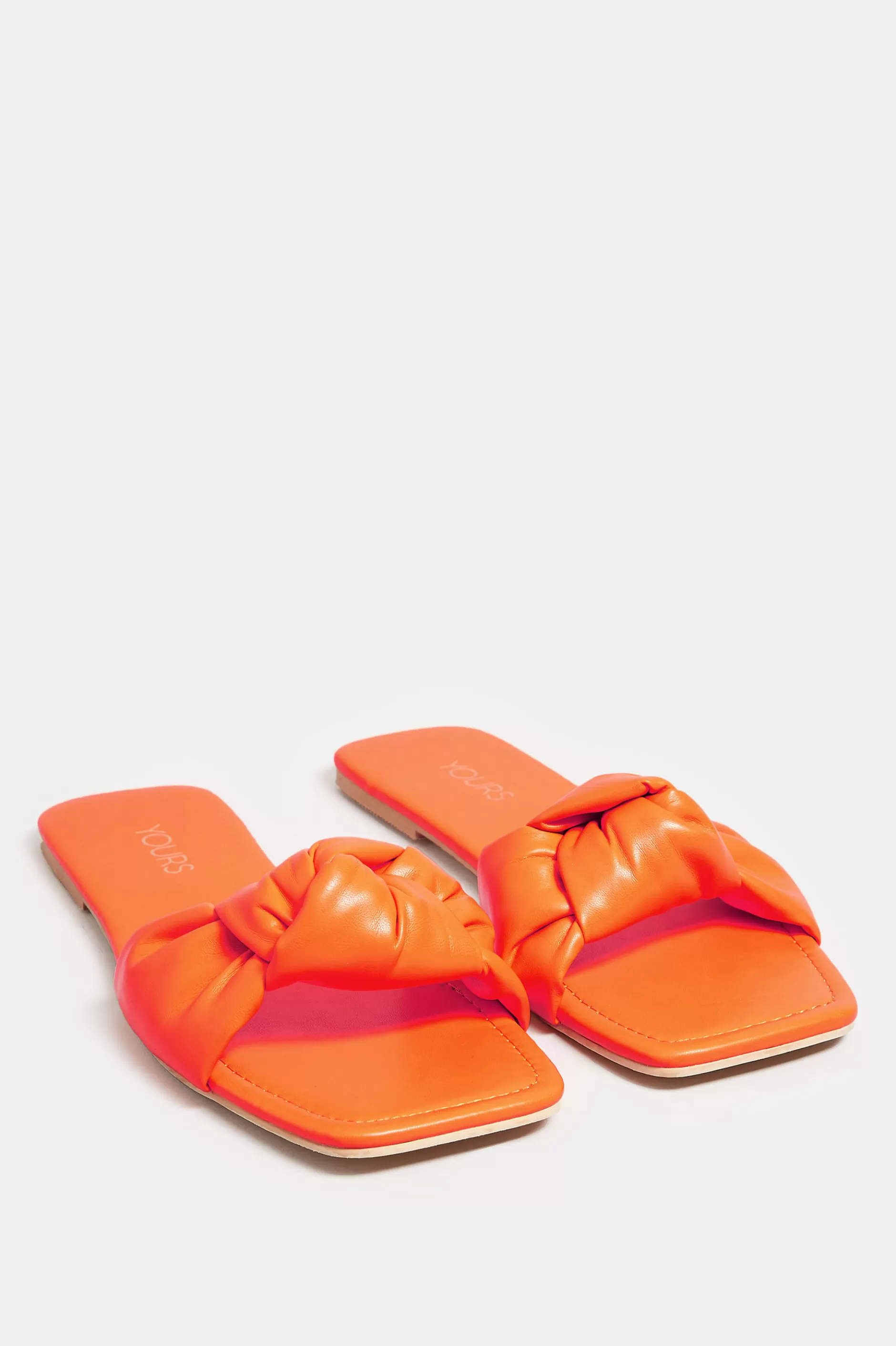 Women M&Co Sandals>Yours Yours Orange Knot Mule Sandals In Extra Wide Eee Fit