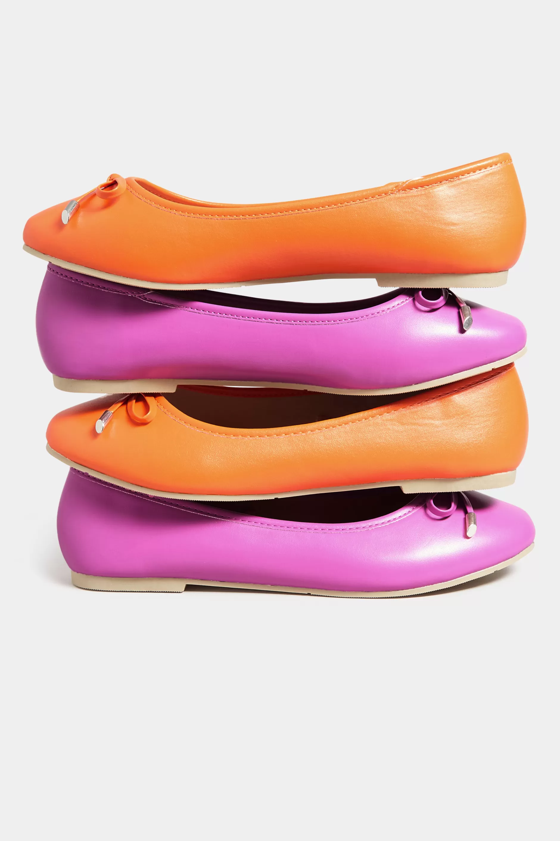 Women M&Co Flat Shoes>Yours Yours Pink Ballerina Pumps In Wide E Fit & Extra Wide Eee Fit
