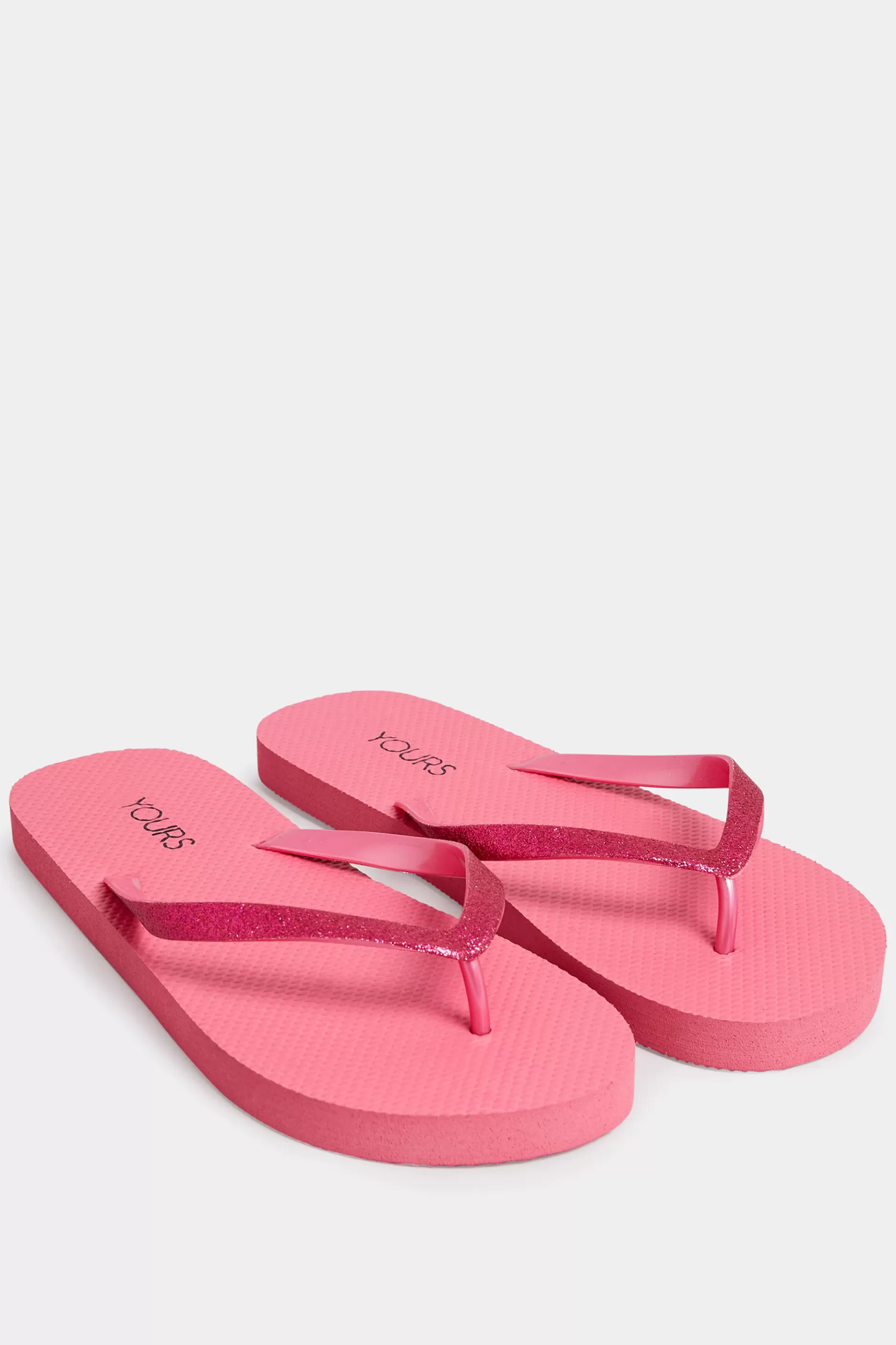 Women M&Co Flat Shoes>Yours Yours Pink Flip Flops In Extra Wide Eee Fit